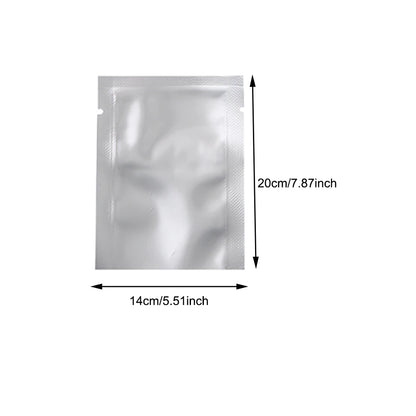 Silver Pure Aluminum Foil Package Bag Coffee Sugar Pouches Open Tops Heat Seal Vacuum Mylar Foil Bags for Spice Powder Storage