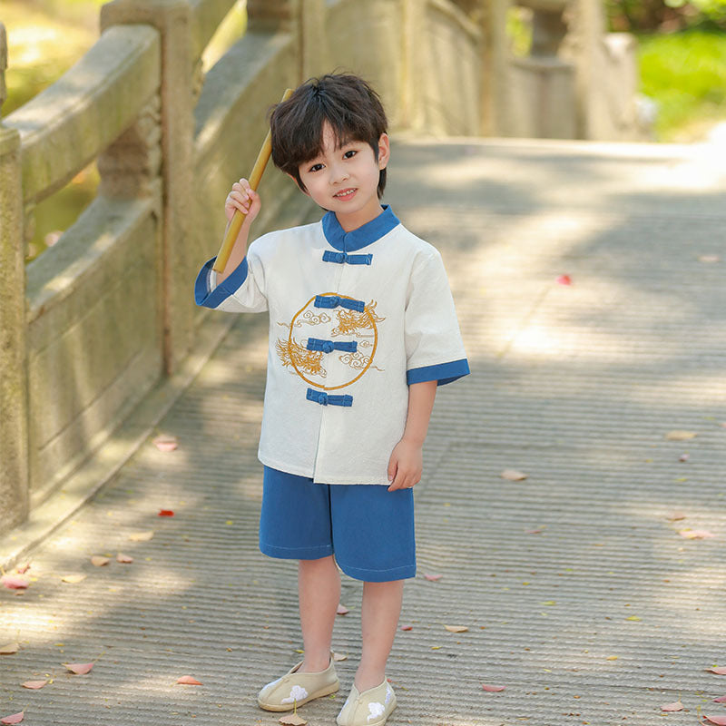 Boys Han Chinese Clothing Suits Chinese Style Summer