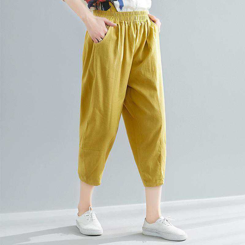 Women's Loose Shirt Ninth Pants Two Piece Set