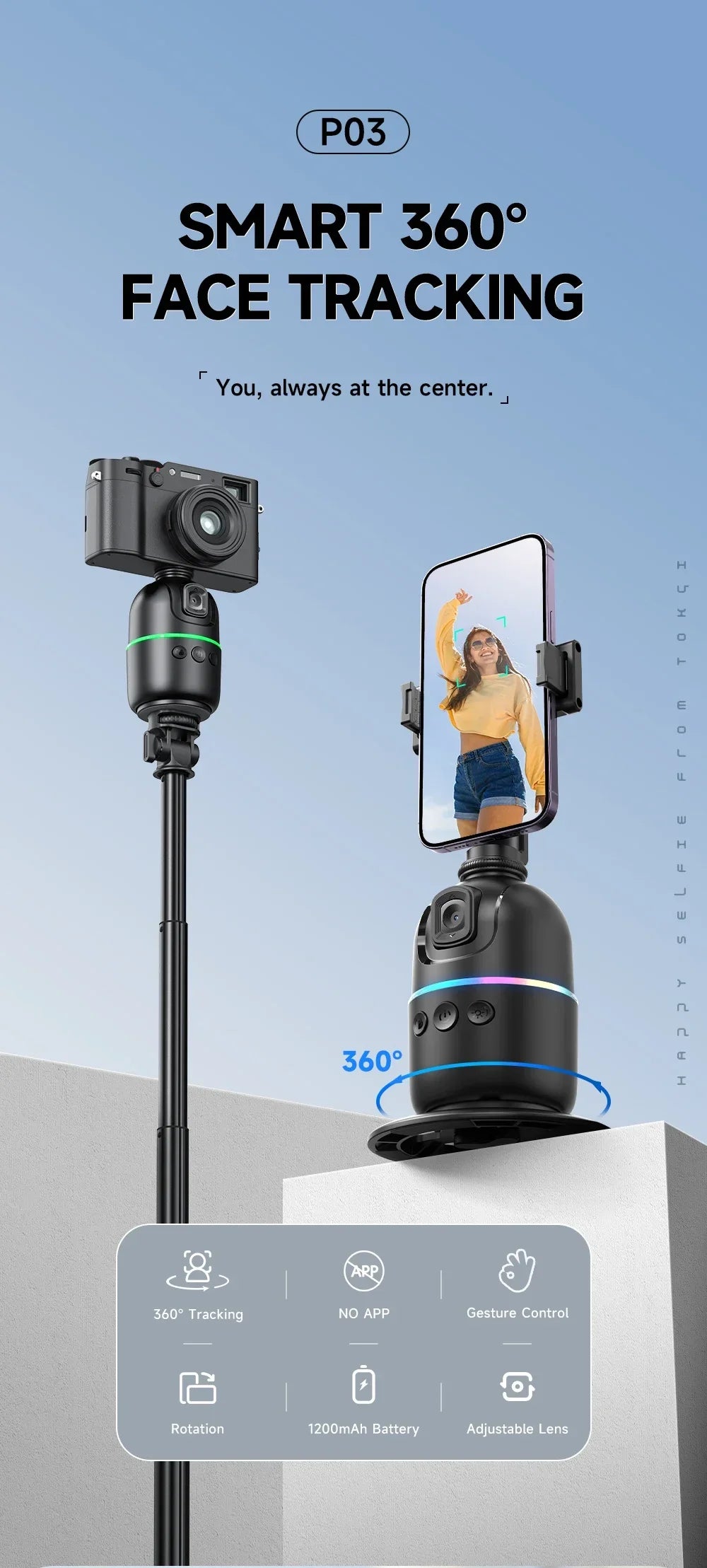 Snatch Smart Face Tracking Selfie Stick