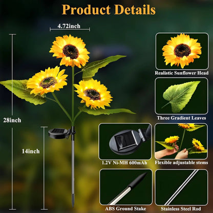 Sunflower Solar LED Garden Lights (2 Pack Special)