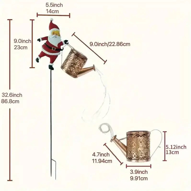 Solar Santa Kettle Garden Lights