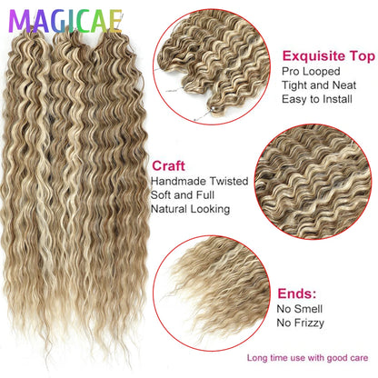 Magicae 3Pcs 300Grams 24Inches Ariel Deep Water Wave Hair (Braid or Twist)