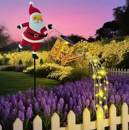 Solar Santa Kettle Garden Lights