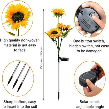 Sunflower Solar LED Garden Lights (2 Pack Special)