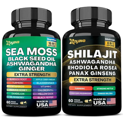 Nature's Boost Kit - Sea Moss + FREE Shilajit (BOGO•60-Cnt)