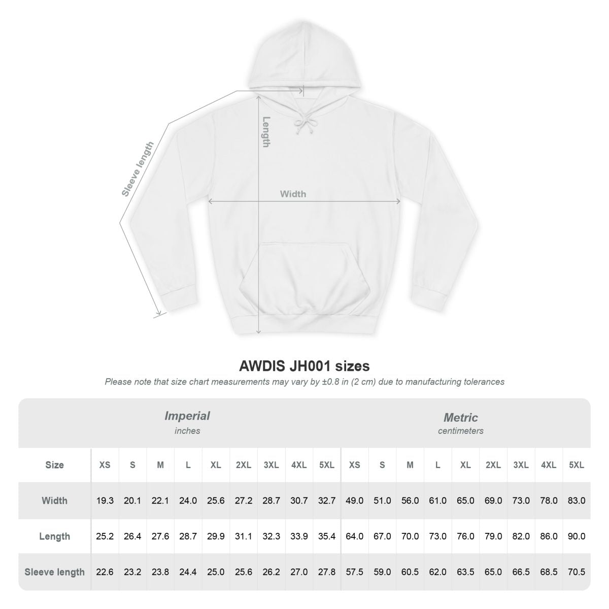 Unisex College Hoodie (R/W/G)